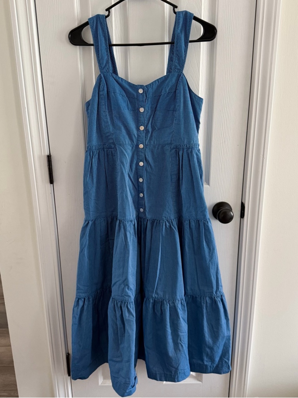 Madewell Button-Front Tiered Midi Dress